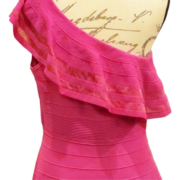 Ted Baker Streena Neon Pink One Shoulder Knit Dress - Picture 7 of 12